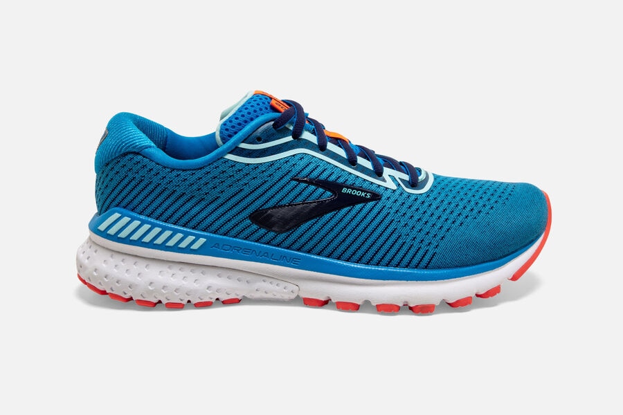 Brooks Women's Adrenaline GTS 20 Road Running Shoes Blue/Navy/Coral NFRB-46039